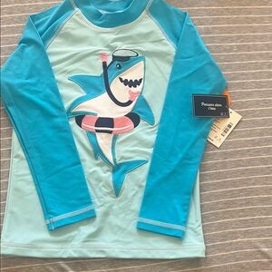Gymboree Aqua Shark Rashguard kids size 7